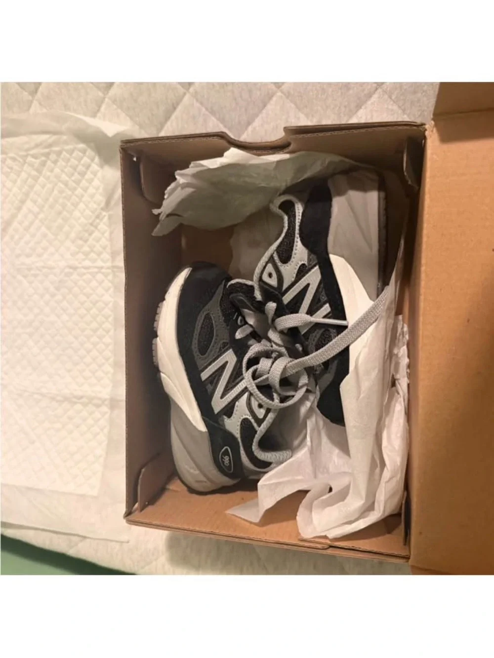 New Balance Kids Black and Gray Mesh Lace-Up Sneakers